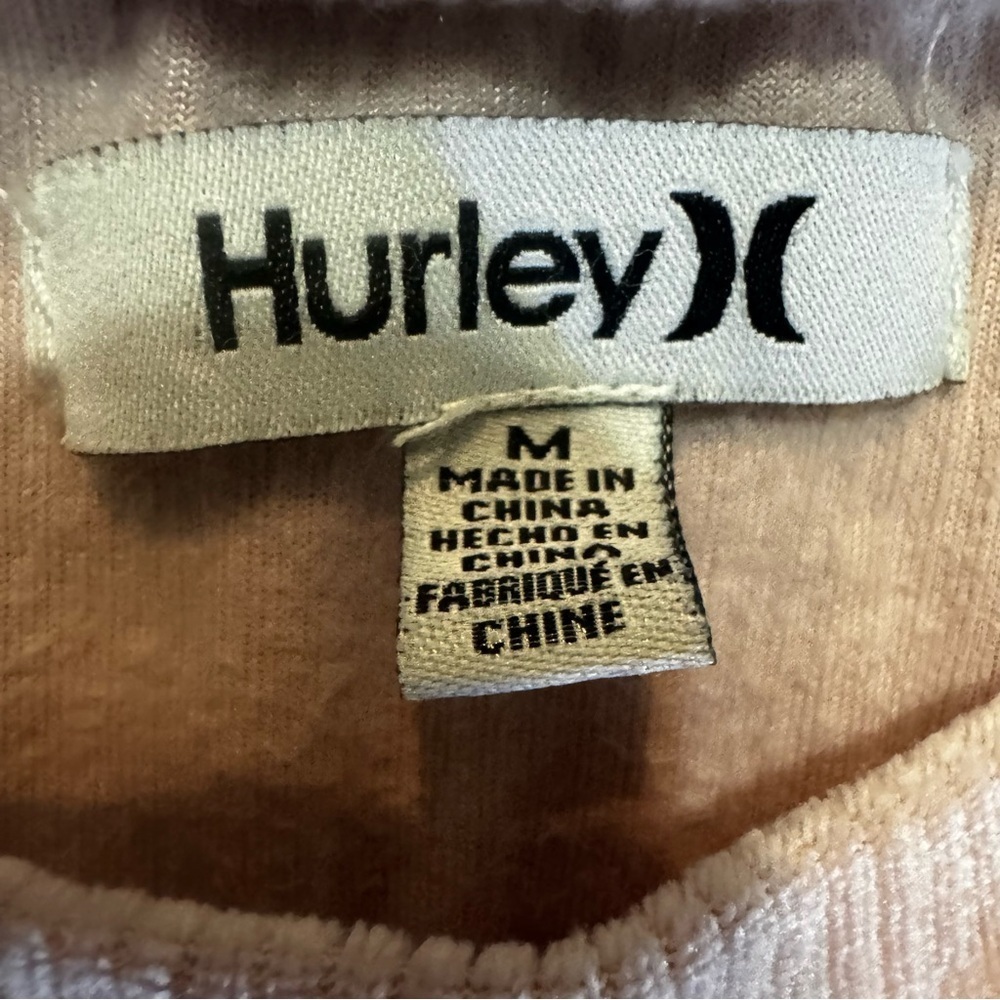 Hurley Cropped  Corduroy Long Sleeve T-Shirt Pullover Top Pink Women’s Medium - Picture 9 of 16